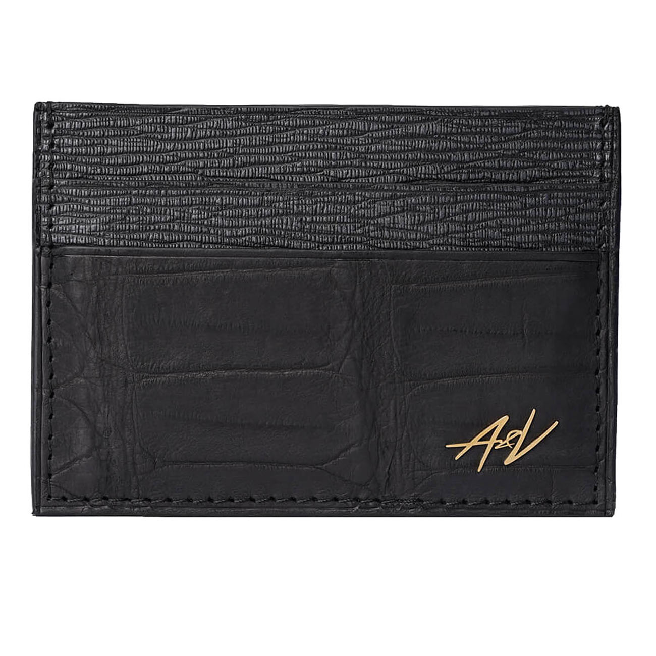 CARD HOLDER ALLIGATOR BLACK TOP