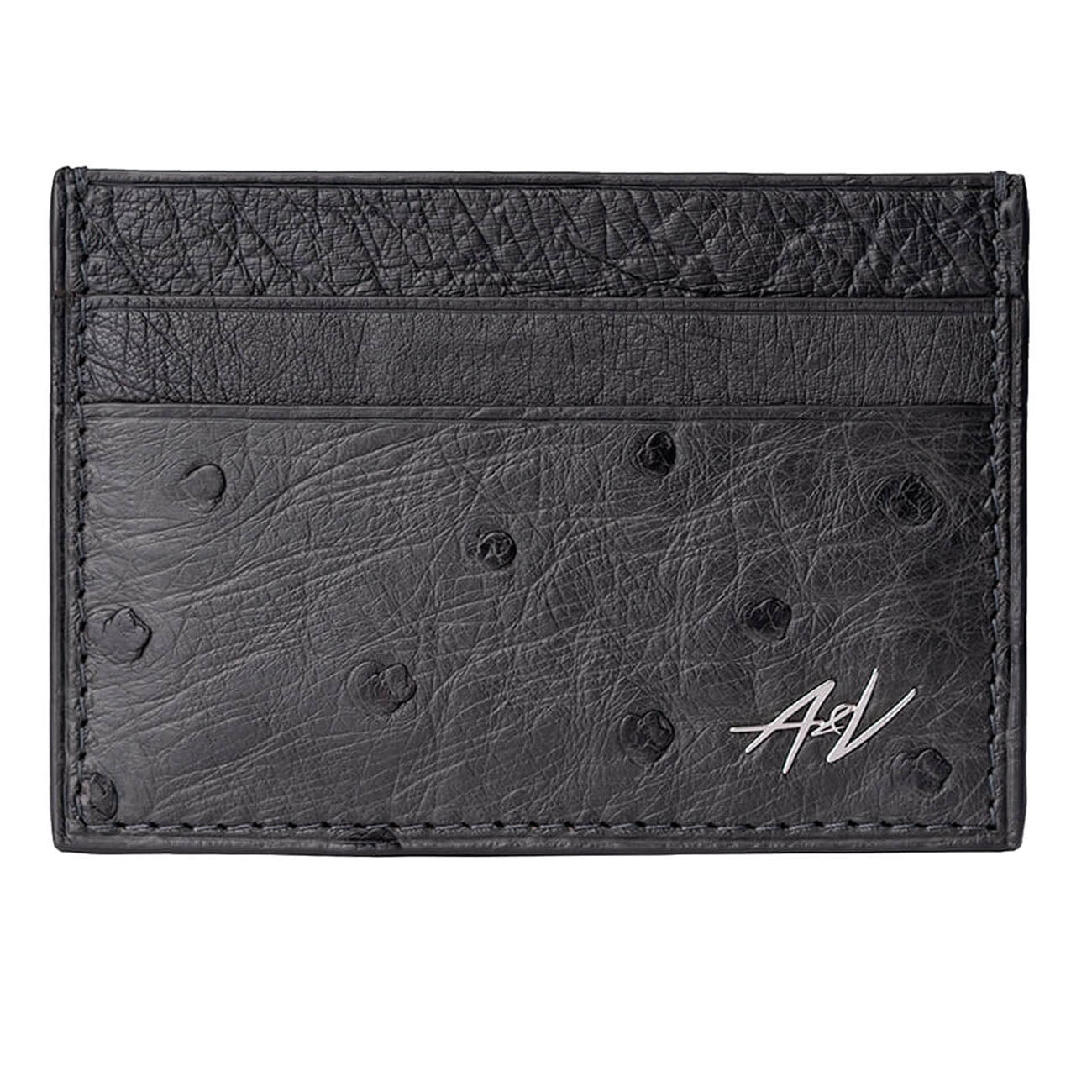 CARD HOLDER OSTRICH LEATHER MIDNIGHT DREAM