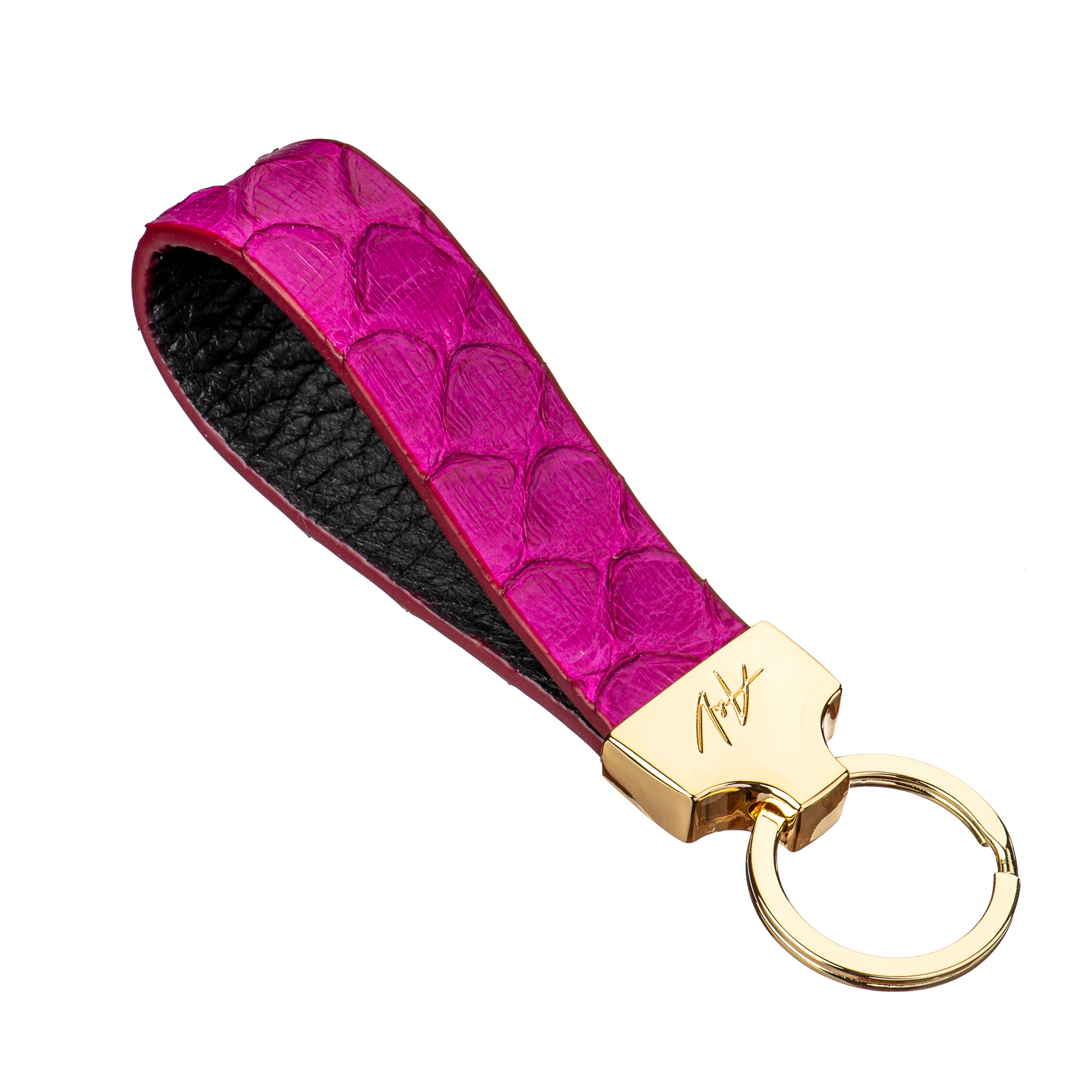 KEYCHAIN STONE DARK MAGENTA