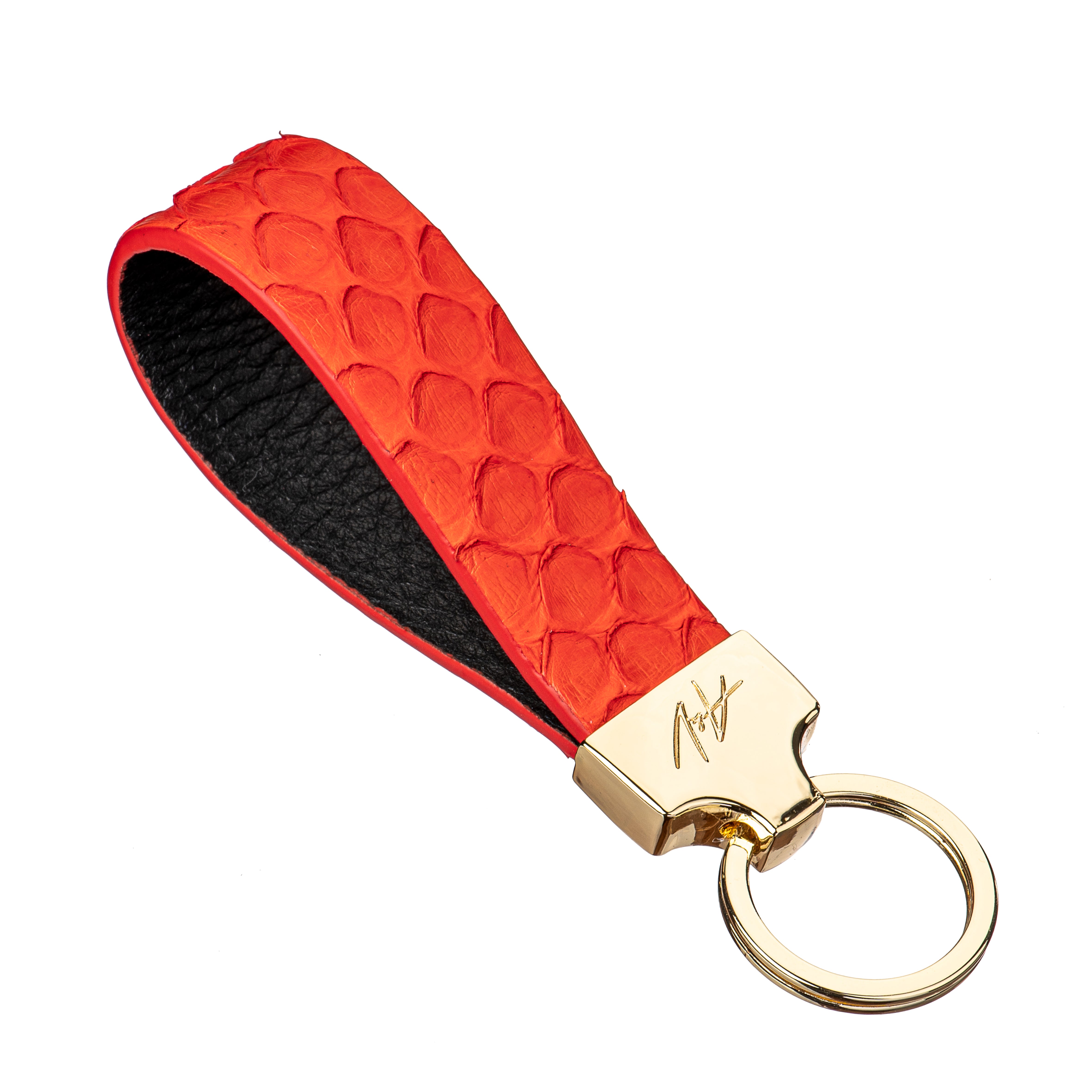 KEYCHAIN STONE ORANGE RED