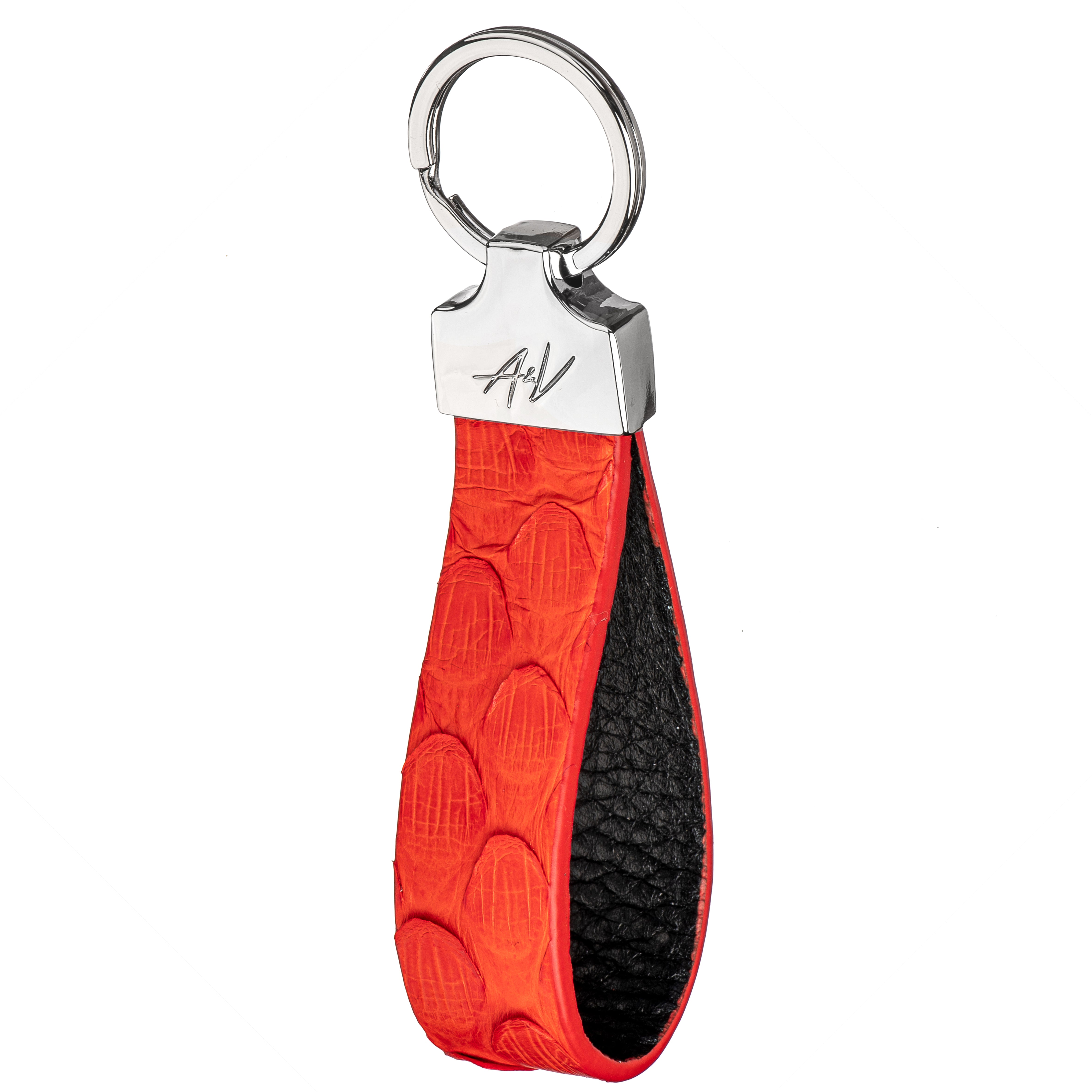 KEYCHAIN STONE ORANGE RED