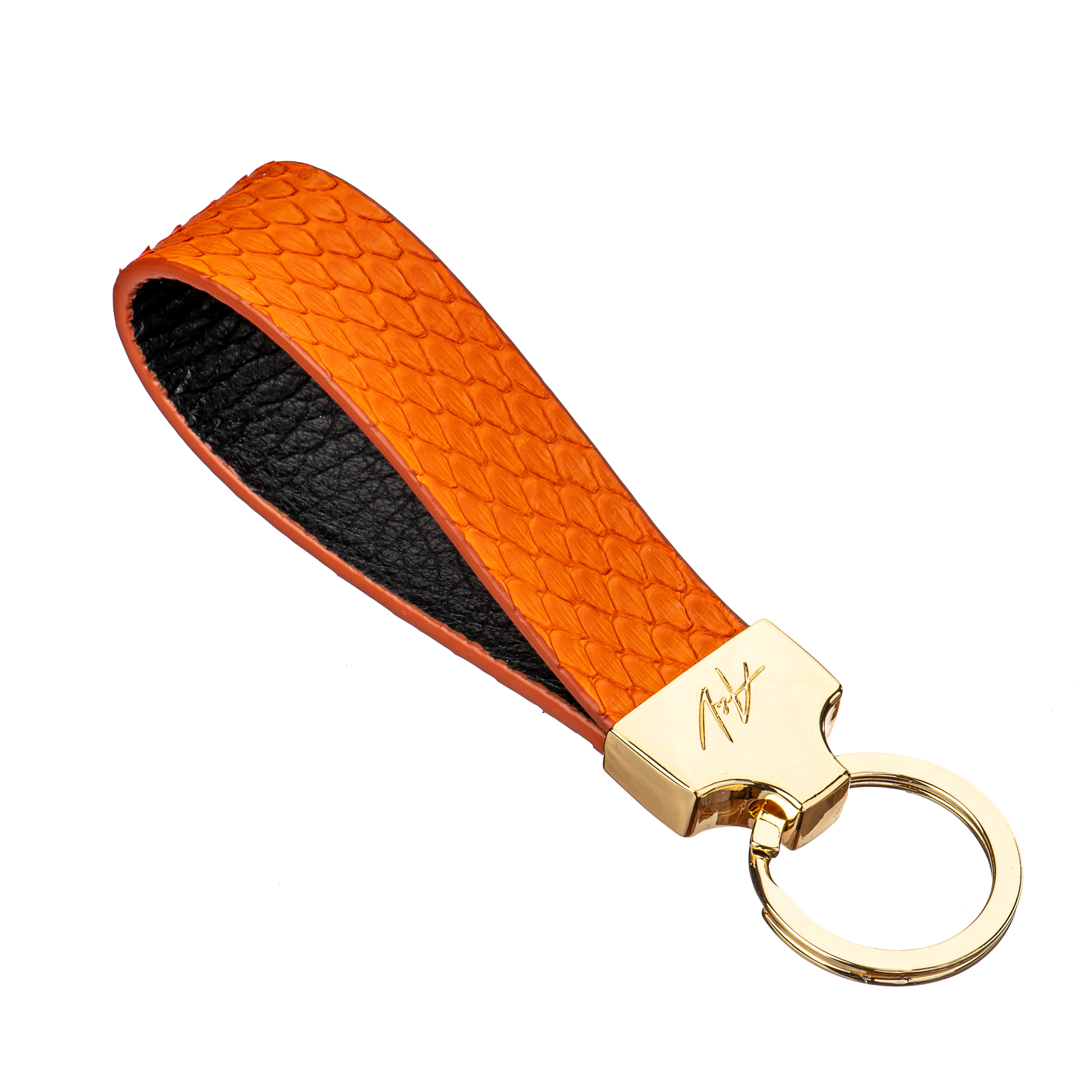 KEYCHAIN STONE ELECTRIC ORANGE