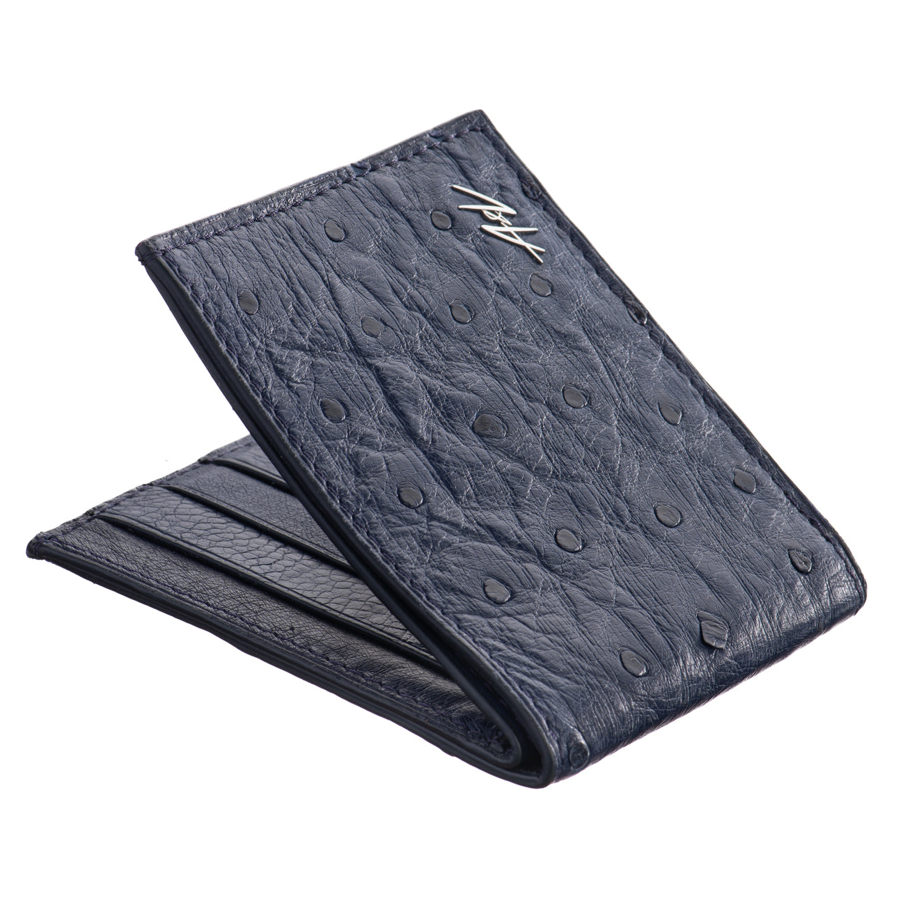 WALLET OSTRICH LEATHER BOLD BLUE