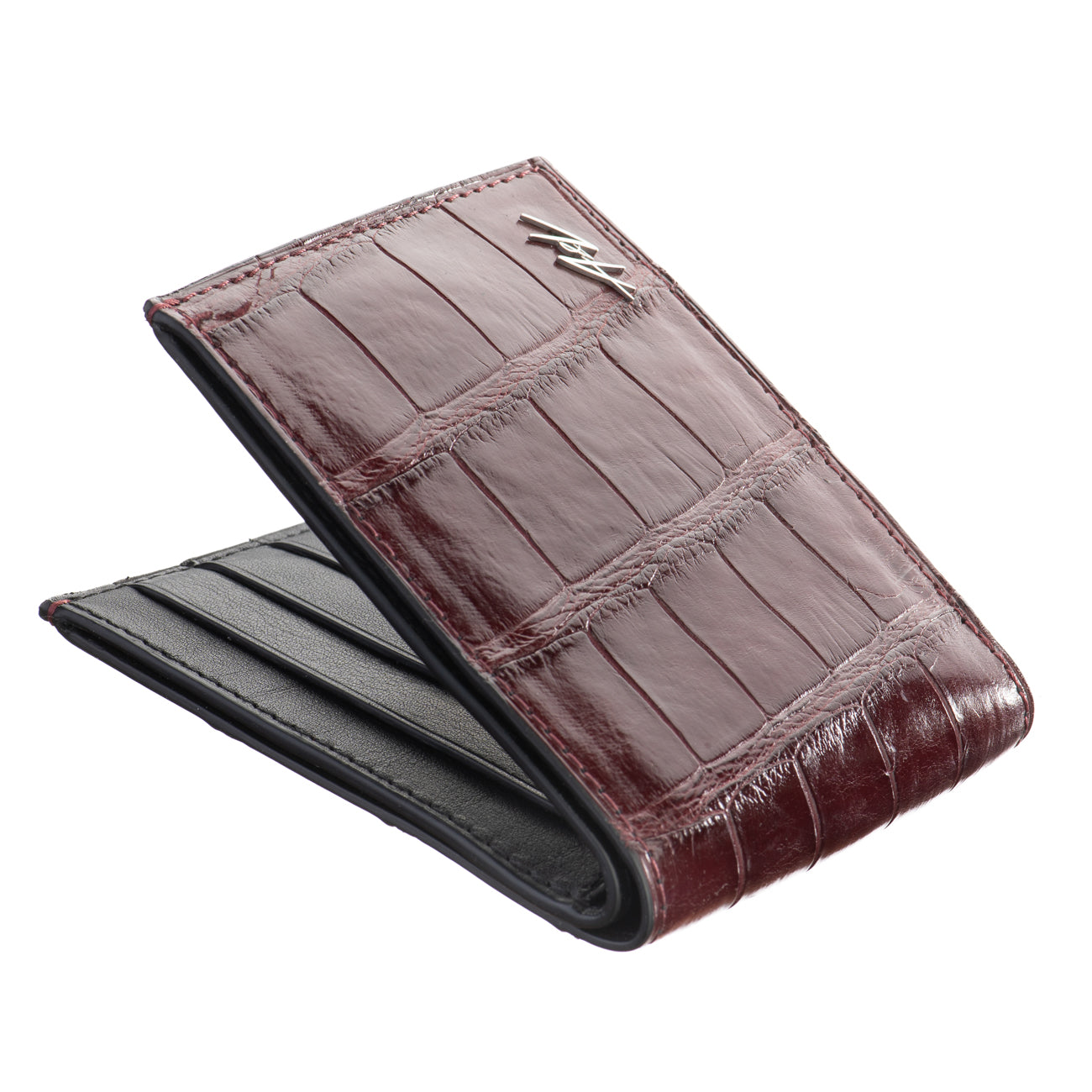 WALLET ALLIGATOR DARK CHERRY