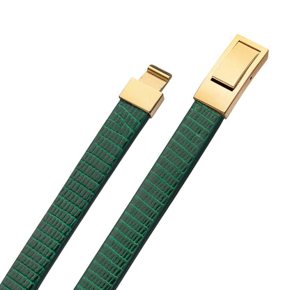 Bracelet Latch - Lizard "GREEN" Gold