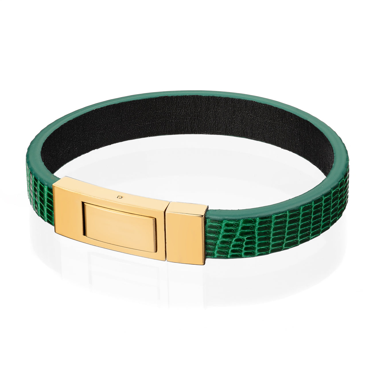 Bracelet Latch - Lizard "GREEN" Gold