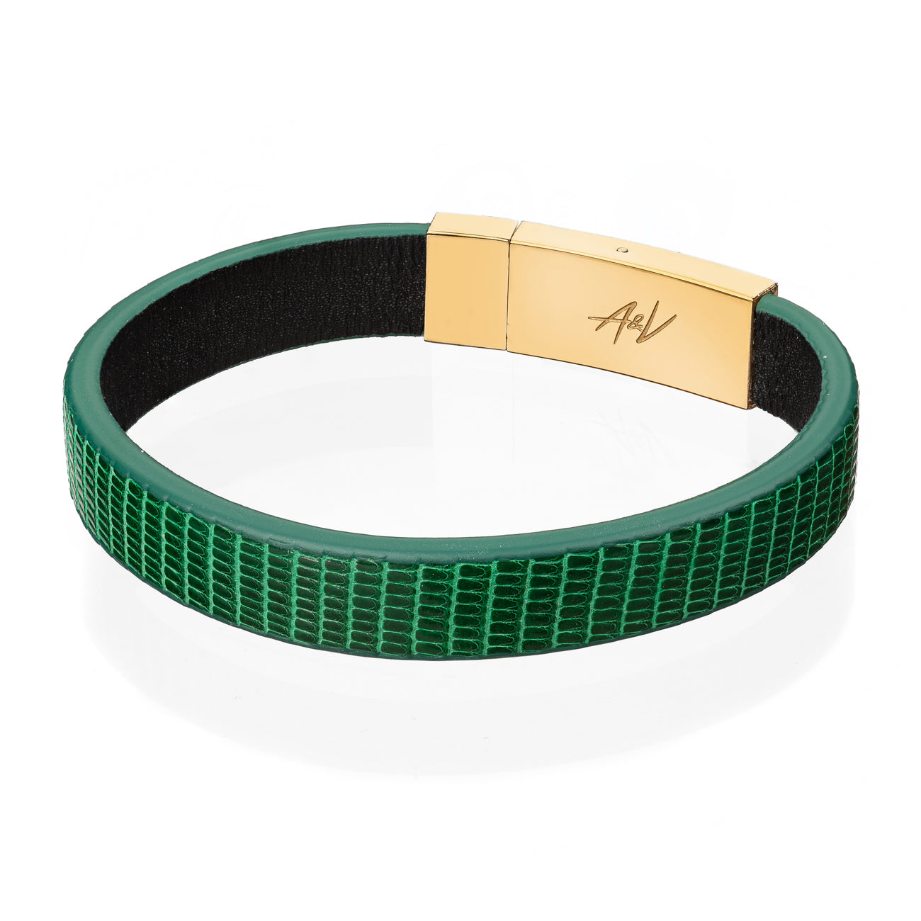 Bracelet Latch - Lizard "GREEN" Gold