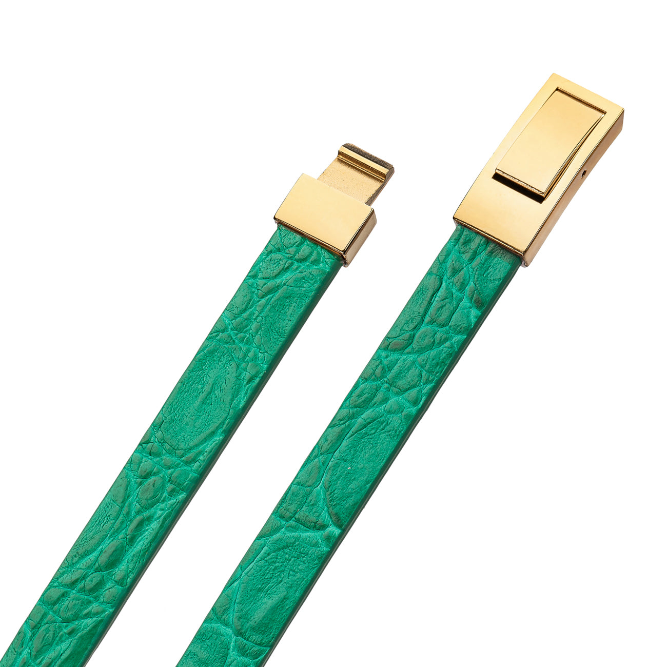 Bracelet Latch - Alligator "MINT GREEN" Gold