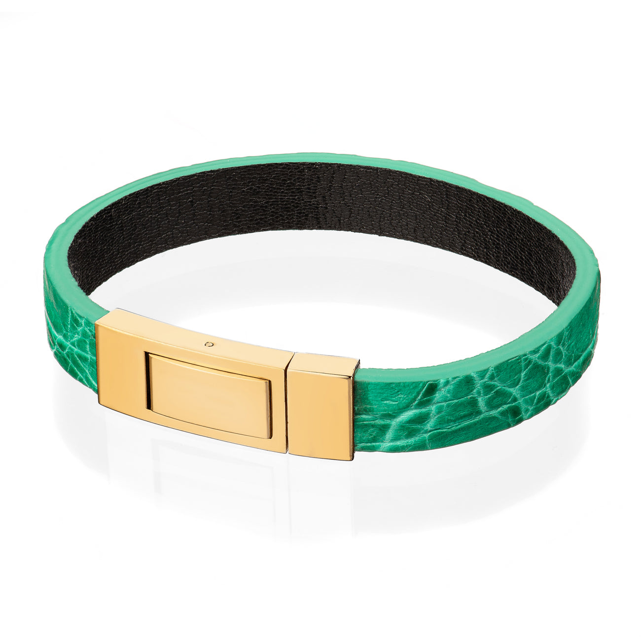 Bracelet Latch - Alligator "MINT GREEN" Gold