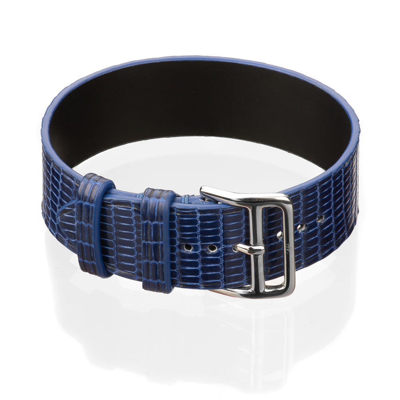 Bracelet Apple - Lizard "ADMIRAL BLUE" Silver