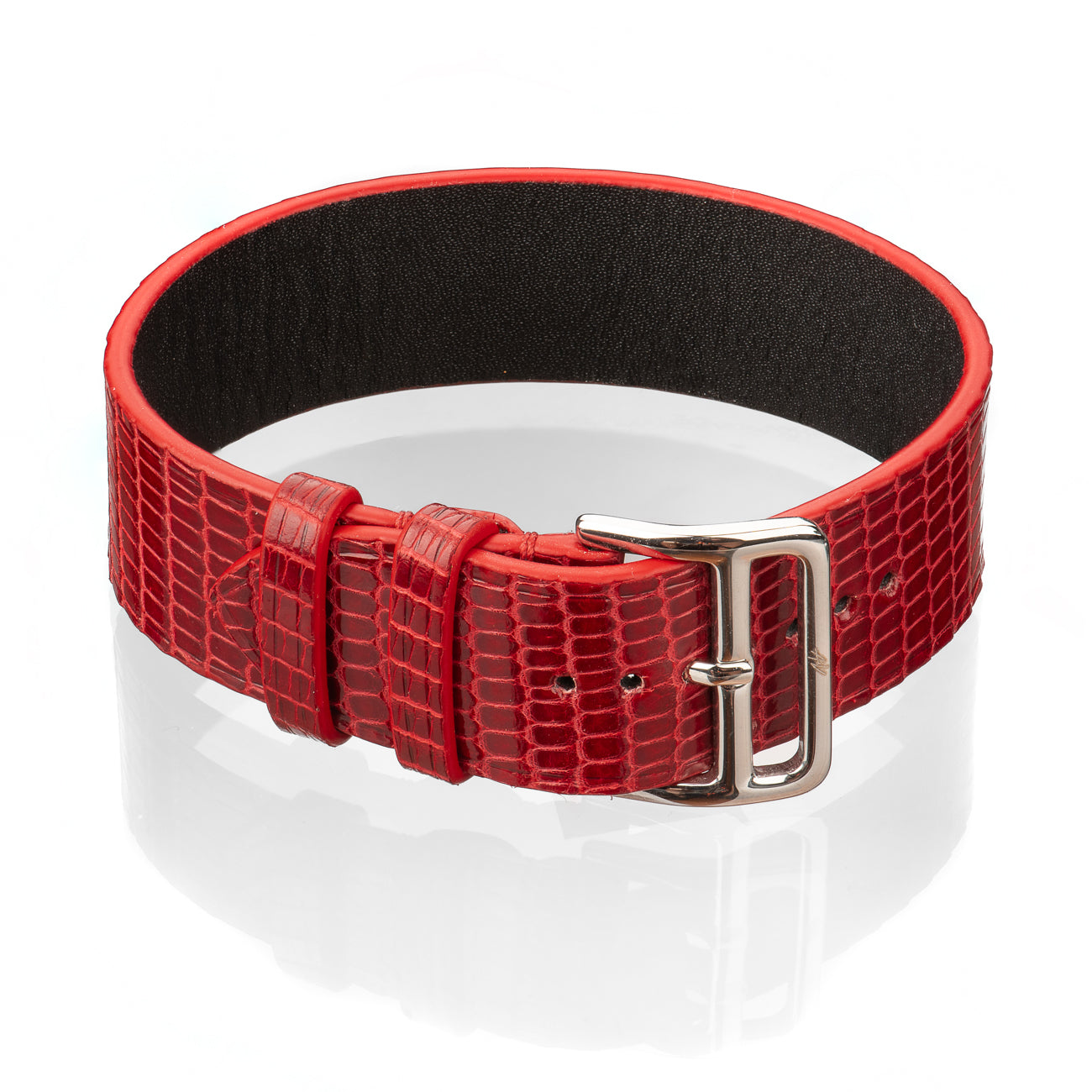 Bracelet Apple - Lizard "RED" Silver