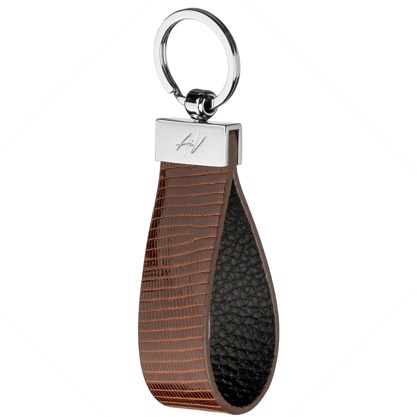 KEYCHAIN CLAMP LACQUER MAHOGANY (large)