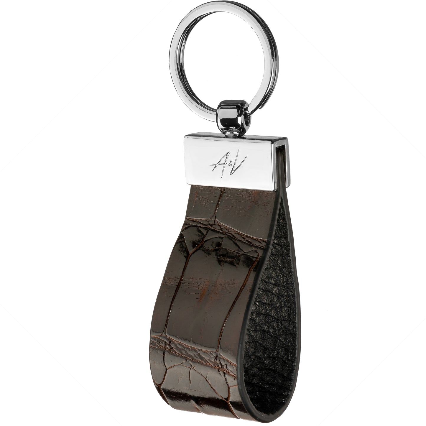 KEYCHAIN CLAMP LACQUER BROWN (small)
