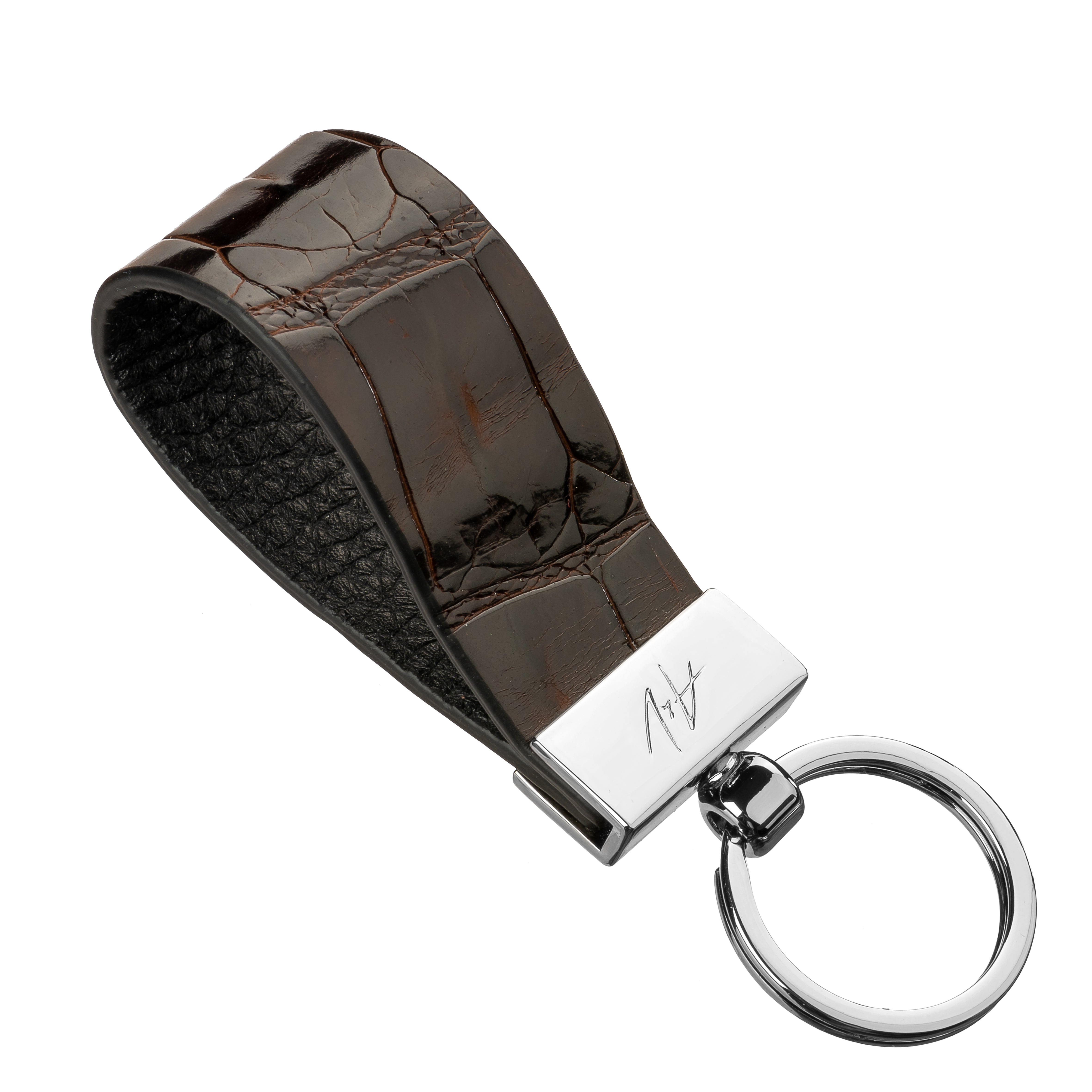 KEYCHAIN CLAMP LACQUER BROWN (small)