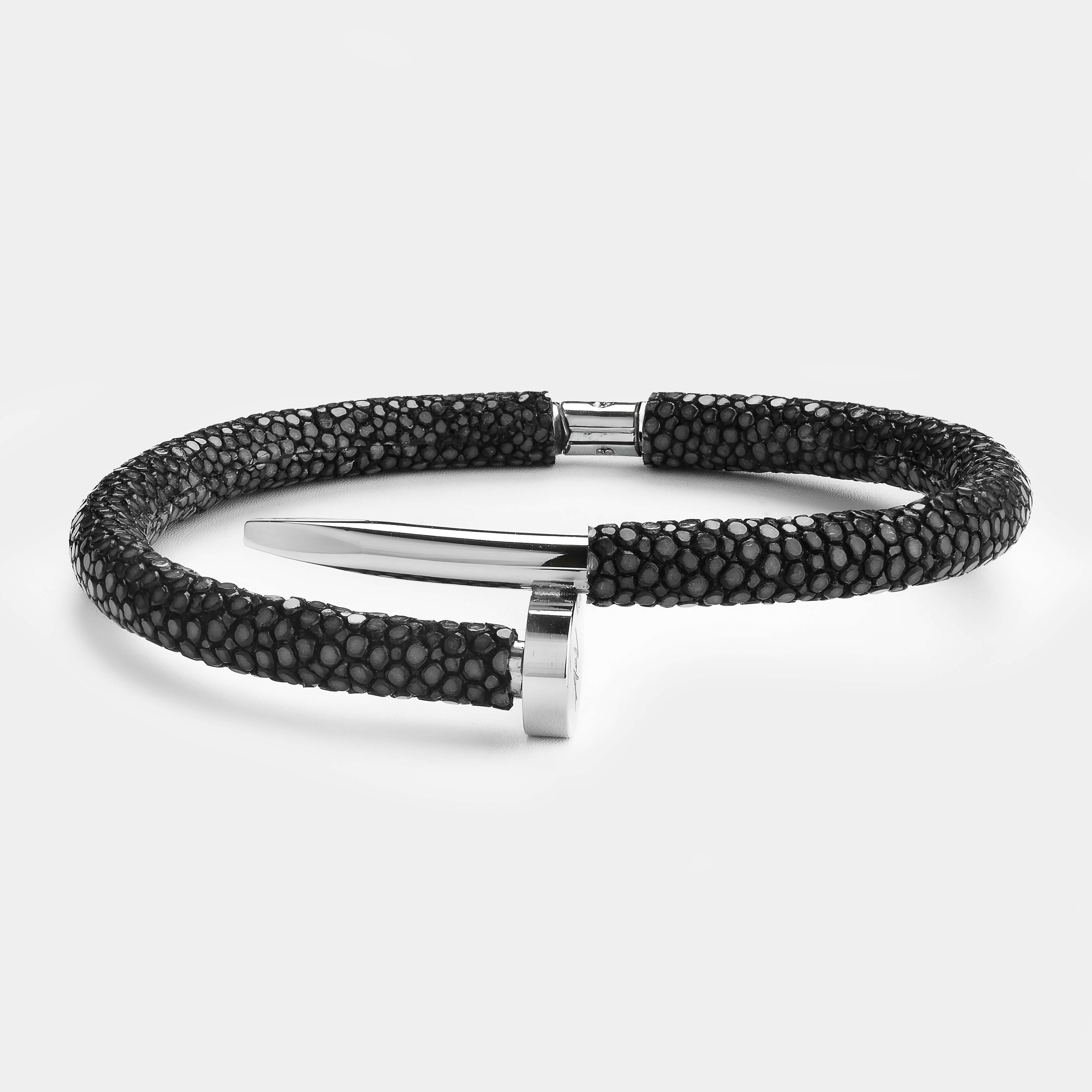 Black Stingray Leather Key bracelet Bracelet stingray leather stainless steel, Black | Manufactum main image 2
