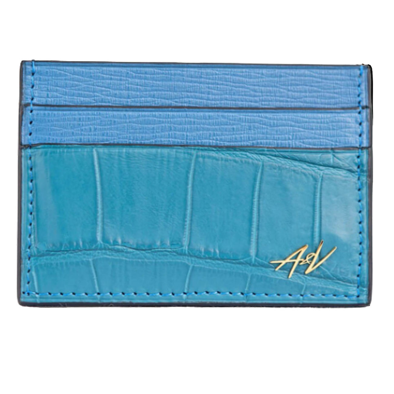 CARD HOLDER ALLIGATOR BLUE LAGOON