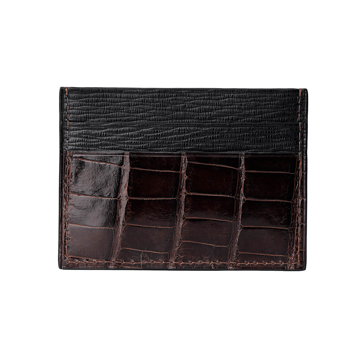 CARD HOLDER ALLIGATOR CLASSIC BROWN