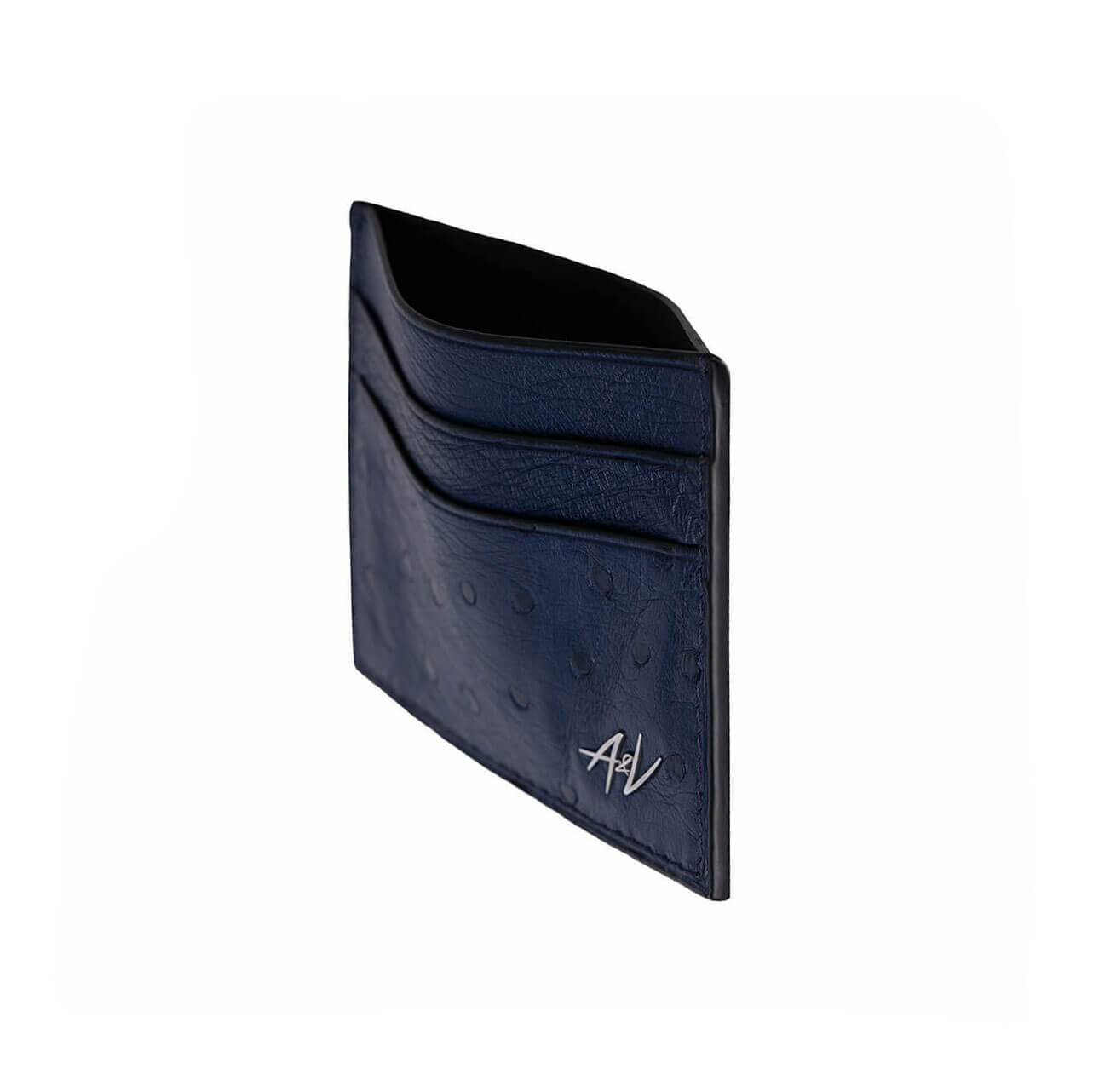 CARD HOLDER OSTRICH LEATHER BOLD BLUE