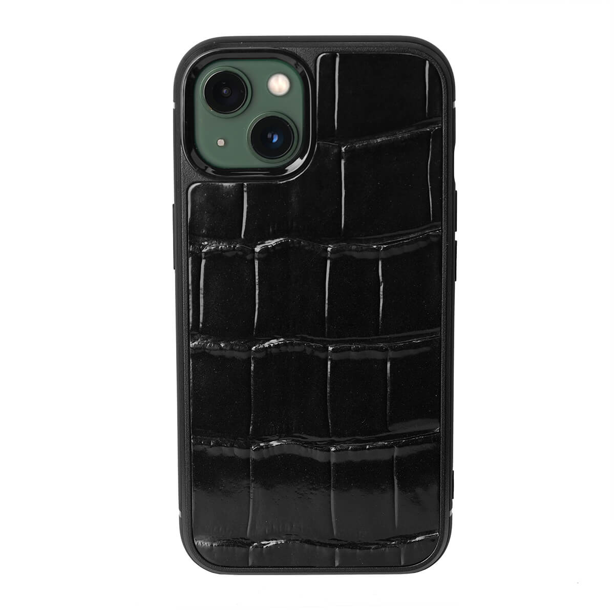 IPHONE 13 CASES ALLIGATOR BLACK SHINY