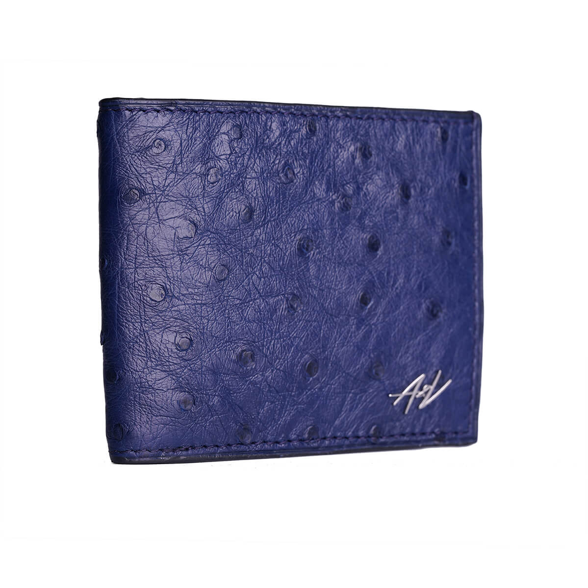 Card holder OSTRICH LEATHER BOLD BLUE buy with delivery - leather goods  from A&V
