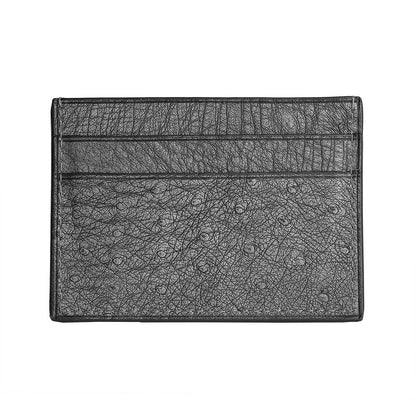 CARD HOLDER OSTRICH LEATHER GRAY MARBLE
